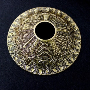 BRASS CEILING CANOPY,  4 3/8&quot;  Ornate Vintage Antique Brass, Lamp, Lighting, Ceiling Accessories, Chandelier Parts