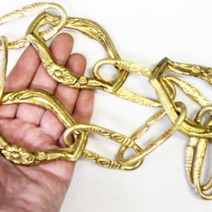 26&quot; LARGE! Vintage 50&#39;S Chandelier CHAIN From Spain, with Ornate Heavy BRASS  Design Links,  E-5