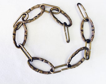 24" Vintage Brass Chandelier Chain: Heavy Ornate Textured Design- 2 Available