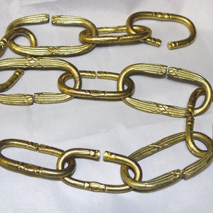 20&quot;  VINTAGE Chandelier Chain Big Ornate Vintage Antique Brass Design Links, Mid Weight J-2