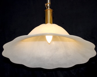 Vintage Murano Swirl Glass Pendant Chandelier - Italian Lighting with Gold Accents