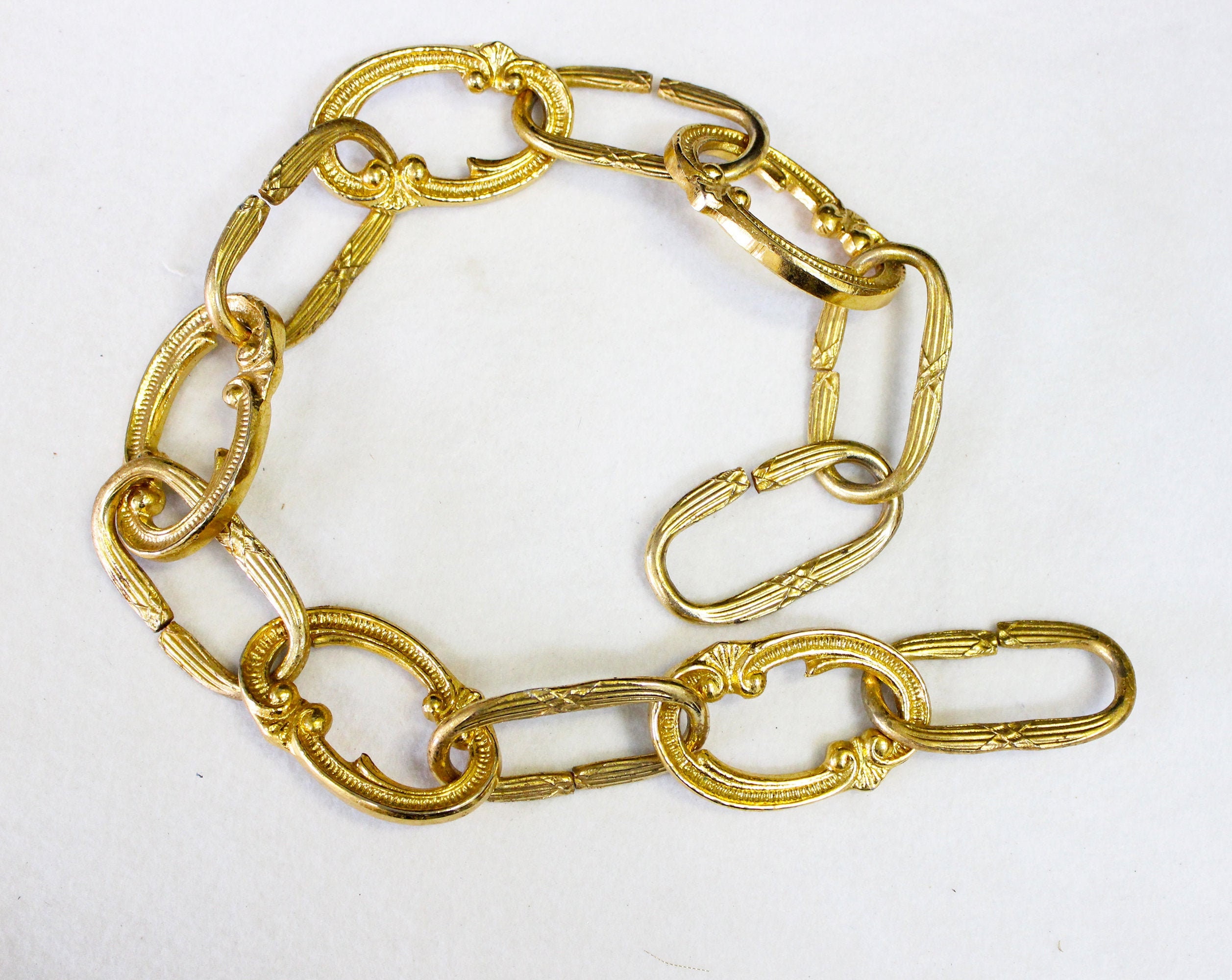 24 Inches LARGE! VINTAGE 50'S Chandelier Chain, Heavy BRASS, Antique