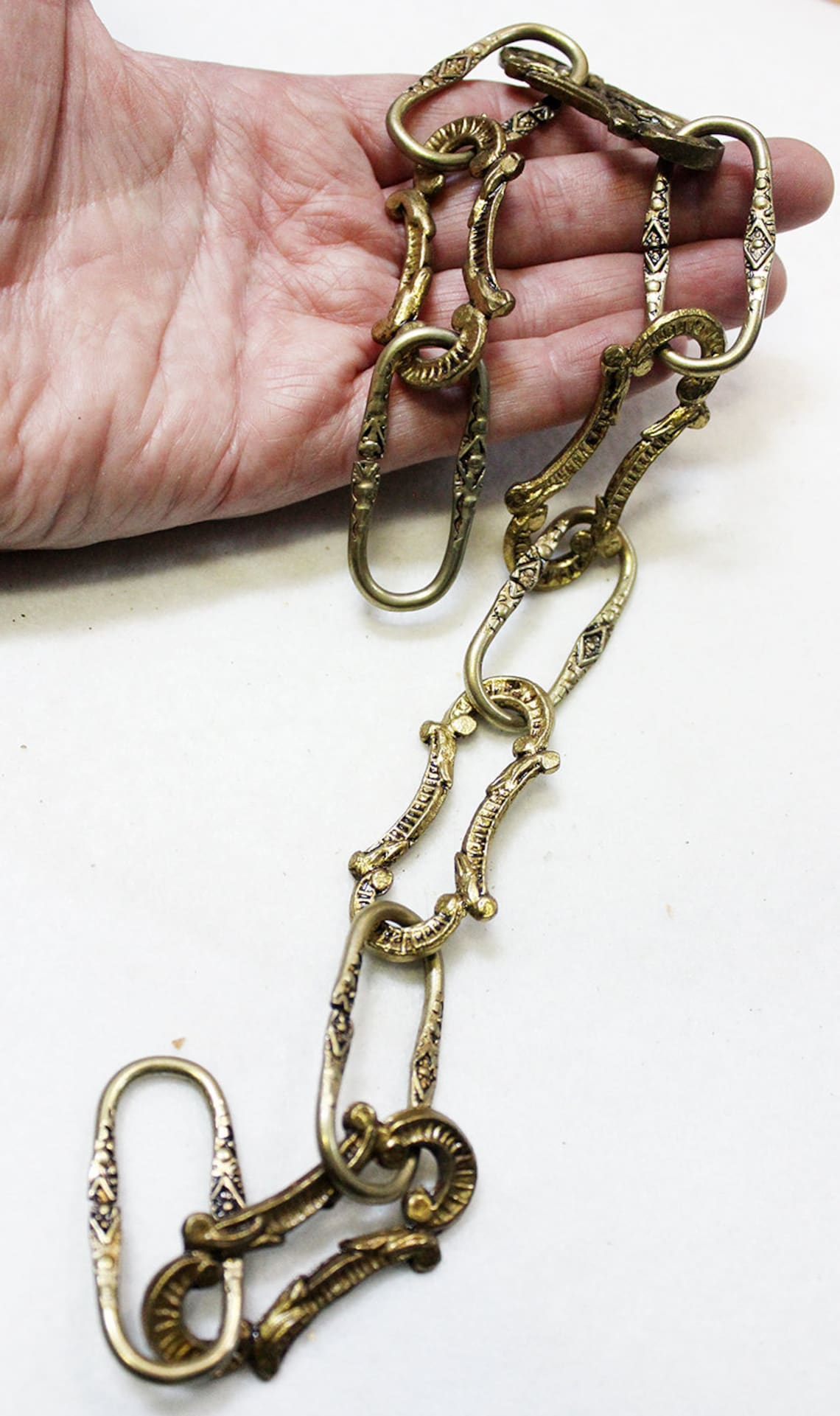 18 Vintage CHANDELIER Chain Antique Brass Hanging Etsy