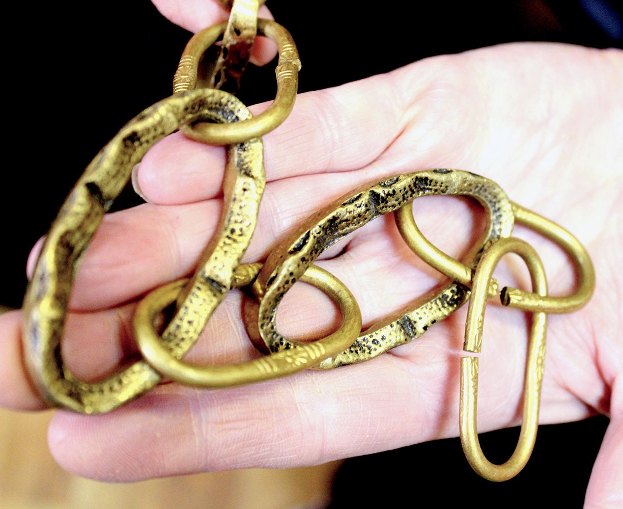 22 LARGE, Heavy BRASS VINTAGE 50's, Rare Spanish Chain, Thick Textured