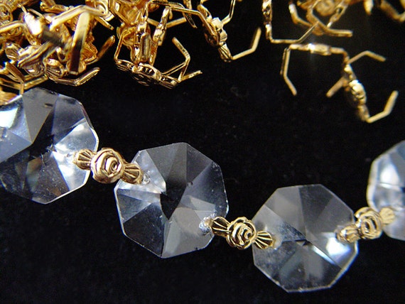 Vintage Rose Chandelier Connectors: Gold Plated Lamp Parts (100 Pieces)
