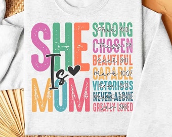 She is Mom shirt, Retro Mother shirt, Blessed Mom shirt, Mom Shirt,  Mother's Day shirt, Mom Pshirt, Gift for Mom, Retro Mama Quotes