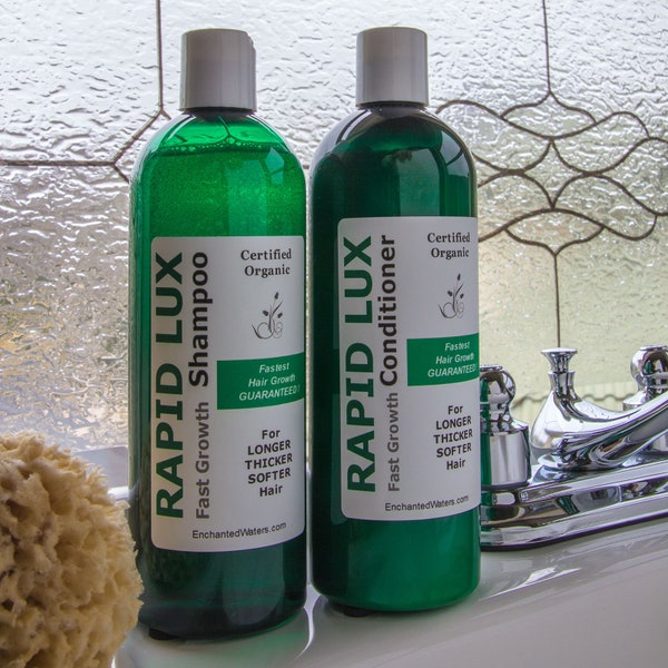 RAPID LUX Organic Shampoo and Conditioner - Volumizing & Thickening Formula for Healthier-Looking Hair