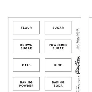 Clear Modern Pantry Label Package (Waterproof)