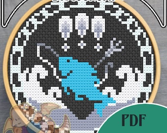 Final Fantasy XIV Fisher counted cross stitch digital pattern