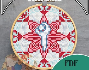 Final Fantasy XIV White Mage counted cross stitch digital pattern