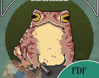Nível de ameaça: padrão digital de ponto cruz contado sapo sapo