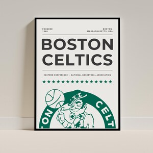 Pôster do Boston Celtics | Pôster faça você mesmo | Download digital | Pôster de basquete | Pôster esportivo para impressão