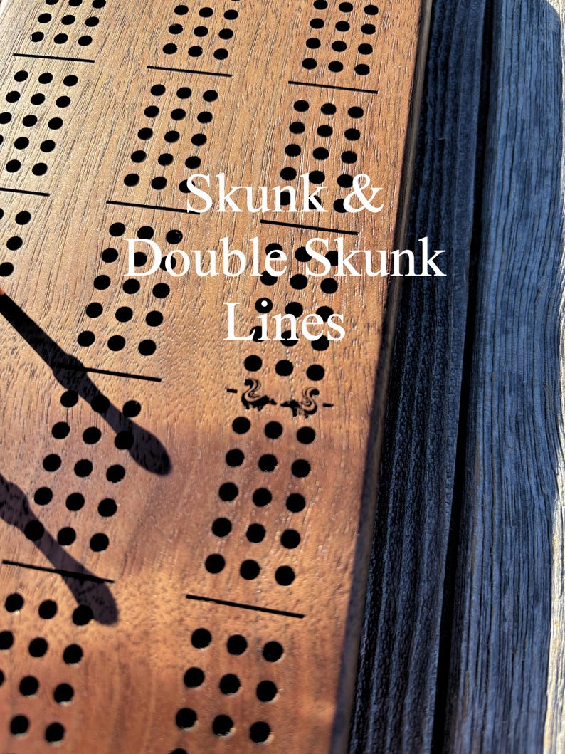 Handmade Personalized Black Walnut Cribbage Board with Metal Pegs image 7