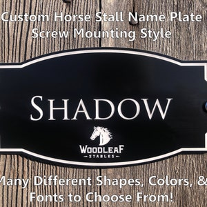 Personalized Horse Stall Name Plate, Custom Acrylic Stall Sign, Barn Decor Weatherproof Sign, Equine, Barn, Stable, Horse Show, Rodeo, Pet