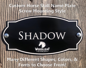 Personalized Horse Stall Name Plate, Custom Acrylic Stall Sign, Barn Decor Weatherproof Sign, Equine, Barn, Stable, Horse Show, Rodeo, Pet