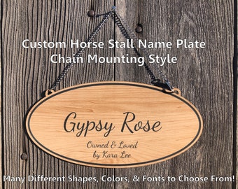 Personalized Horse Stall Name Plate, Custom Acrylic Stall Sign, Barn Decor Weatherproof Sign, Equine, Barn, Stable, Horse Show, Rodeo, Pet