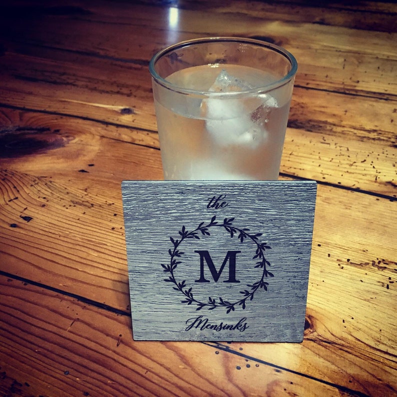 Personalized Coaster Set of 4 custom coaster wedding gift Etsy