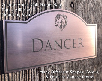 Personalized Horse Stall Name Plate, Custom Acrylic Stall Sign, Barn Decor Weatherproof Sign, Equine, Barn, Stable, Horse Show, Rodeo, Pet