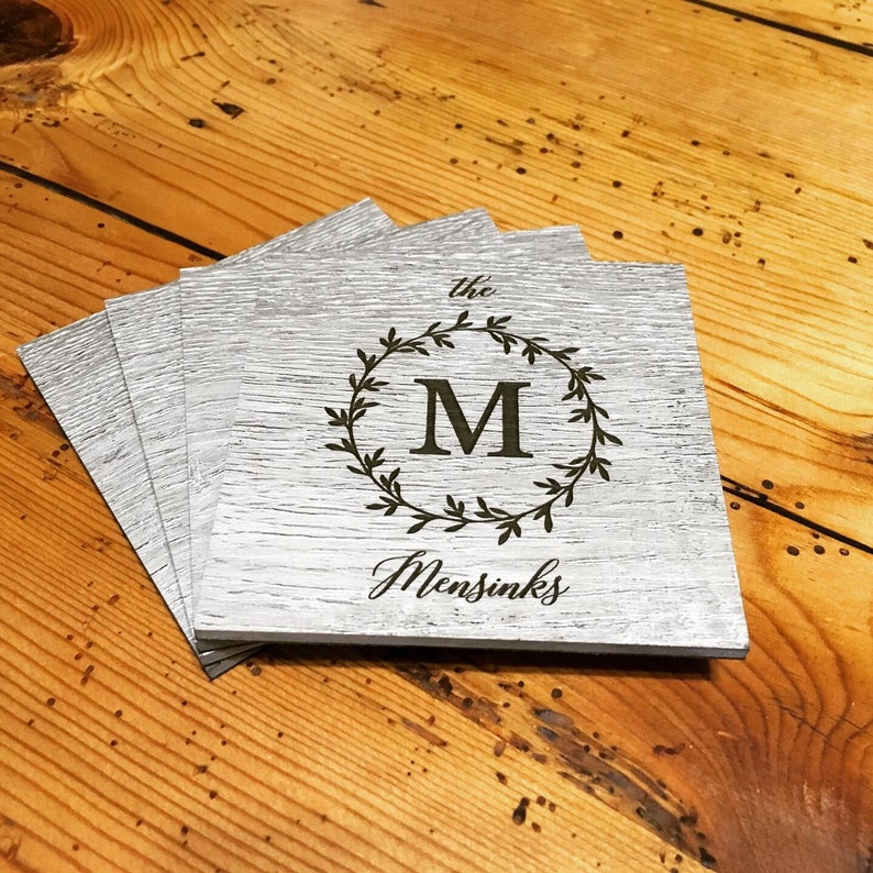 Personalized Coaster Set of 4 custom coaster wedding gift Etsy
