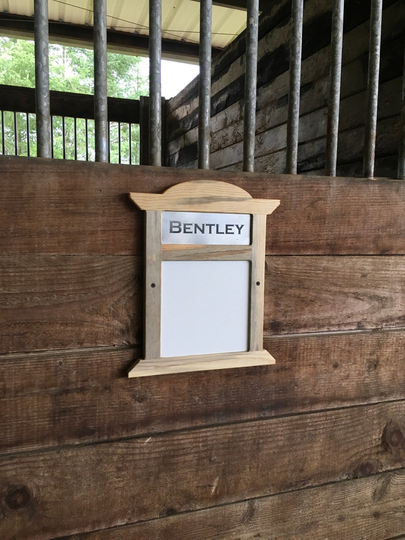 Horse Stall Sign, Equine Name Plaque, Horse Barn Sign, Stable Decor, Horse Name Plate, Chalkboard or Dry Erase Board, Feeding Instructions image 1