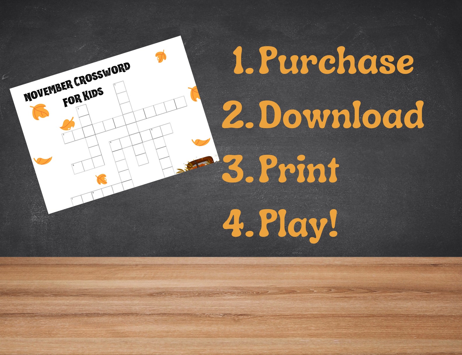 Printable November Crossword For Kids fall Game thanksgiving Etsy Printable November Crossword For Kids fall Game thanksgiving Etsy
