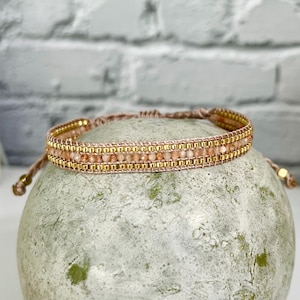 SUNSTONE - Sunstone - Bracelet Beaded Bracelet Gemstone - delicate - Miyuki Beads