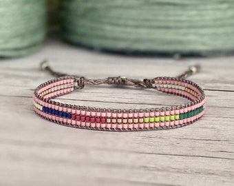 TINY colorful Miyuki bracelet arm candy