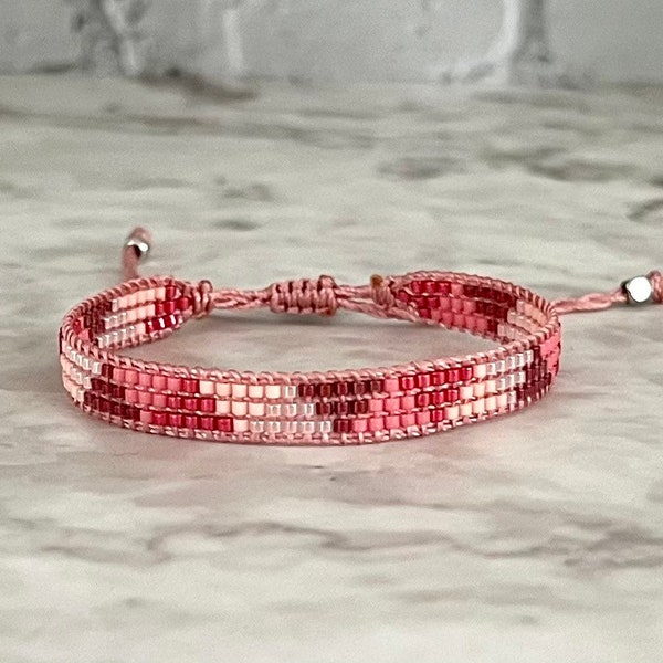 RED Miyuki ARMBAND handgewebt