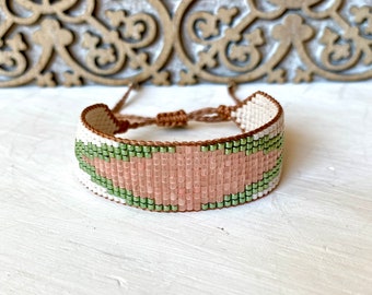 SATIN bracelet made of Japanese Miyuki glass beads
