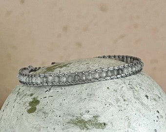 LABRADORIT funkelndes Armband Perlenarmband Edelstein - zart