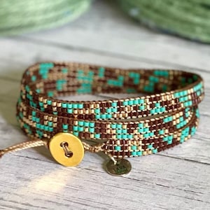 TOPSY-TURVY wrap bracelet Miyuki BRACELET handwoven