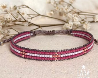 Pearl bracelet ~ Bracelet made of Japanese Miyuki glass beads - Pink - Summer bracelet -