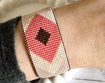 MELON handgewebtes Armband aus japanischen Miyuki delica Glasperlen