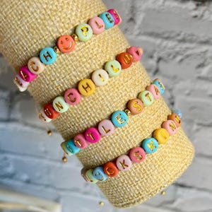 Pulsera * Letras * Cuentas de vidrio - Cuentas de letras - Colorida - Pulsera de cuentas