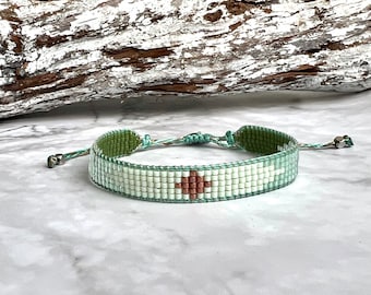 MINT bracelet woven from Japanese Miyuki beads