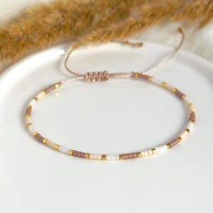 Armband aus Miyuki Perlen, minimalistisch Perlenarmband filigran Stapelarmband
