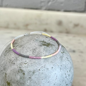 Bracelet made of Miyuki beads, minimalist pearl bracelet filigree