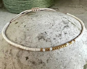 Armband aus Miyuki Perlen, minimalistisch Perlenarmband  filigran