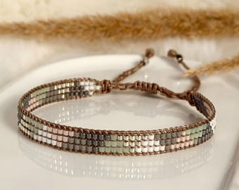 Bracelet PASTEL POPROCKS Armcandy tissé à la main avec des perles de verre Miyuki japonaises