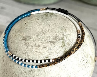 Bracelet JUNIPER made of Miyuki beads, minimalist Picasso