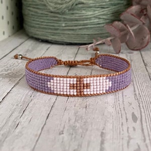 PURPLE bracelet made of Japanese Miyuki glass beads