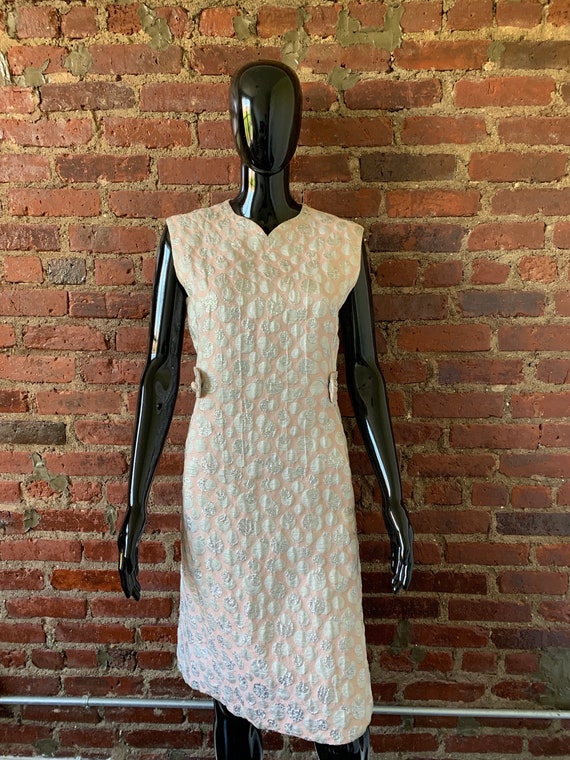 60s Brocade Sleeveless Dress - image 1