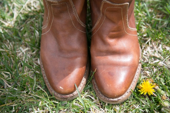 Vintage Romanian Leather Boots -Size 6 - image 2