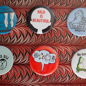 Vintage Lot of Three 1970s-80s DirtyFunny Buttons