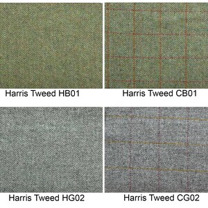 Harris Tweed patchwork chair C001YM dark brown leather red, blue image 8