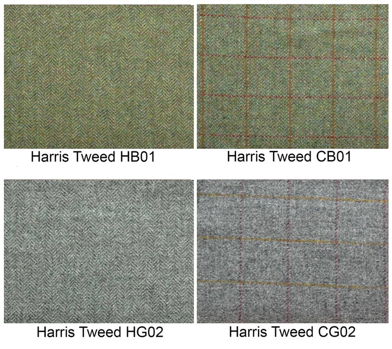 Harris Tweed patchwork chair C001YM dark brown leather red, blue image 8