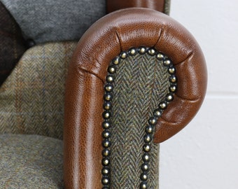 Harris Tweed Chesterfield Patchwork 2 Canapé Places C001YM M
