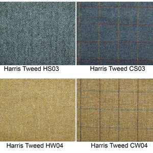 Harris Tweed patchwork chair C001YM medium brown leather red, blue image 9