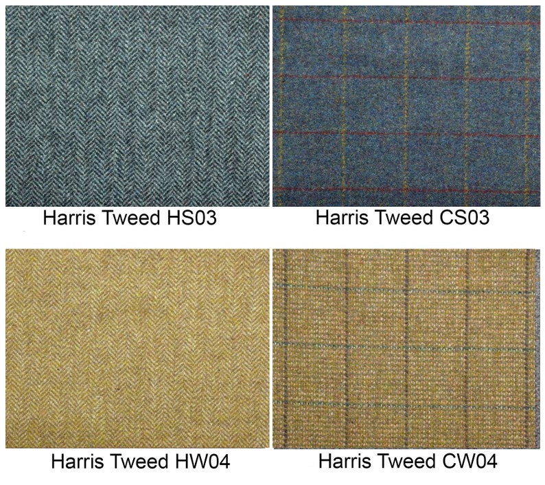 Harris Tweed patchwork chair C001YM dark brown leather red, blue image 9