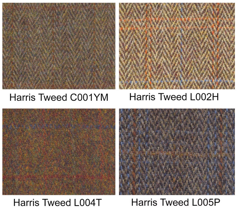 Harris Tweed patchwork chair C001YM medium brown leather red, blue image 6